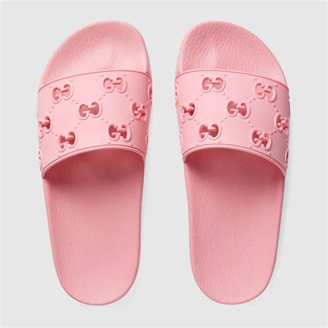 gucci womens rubber slide pink fake|pink gucci slides nordstrom.